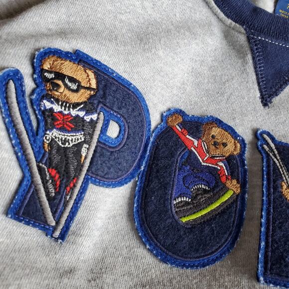 Ralph Lauren Ski Polo Bear Themed Spell Out Logo Sweatshirt Sz Youth 7 - Picture 3 of 4